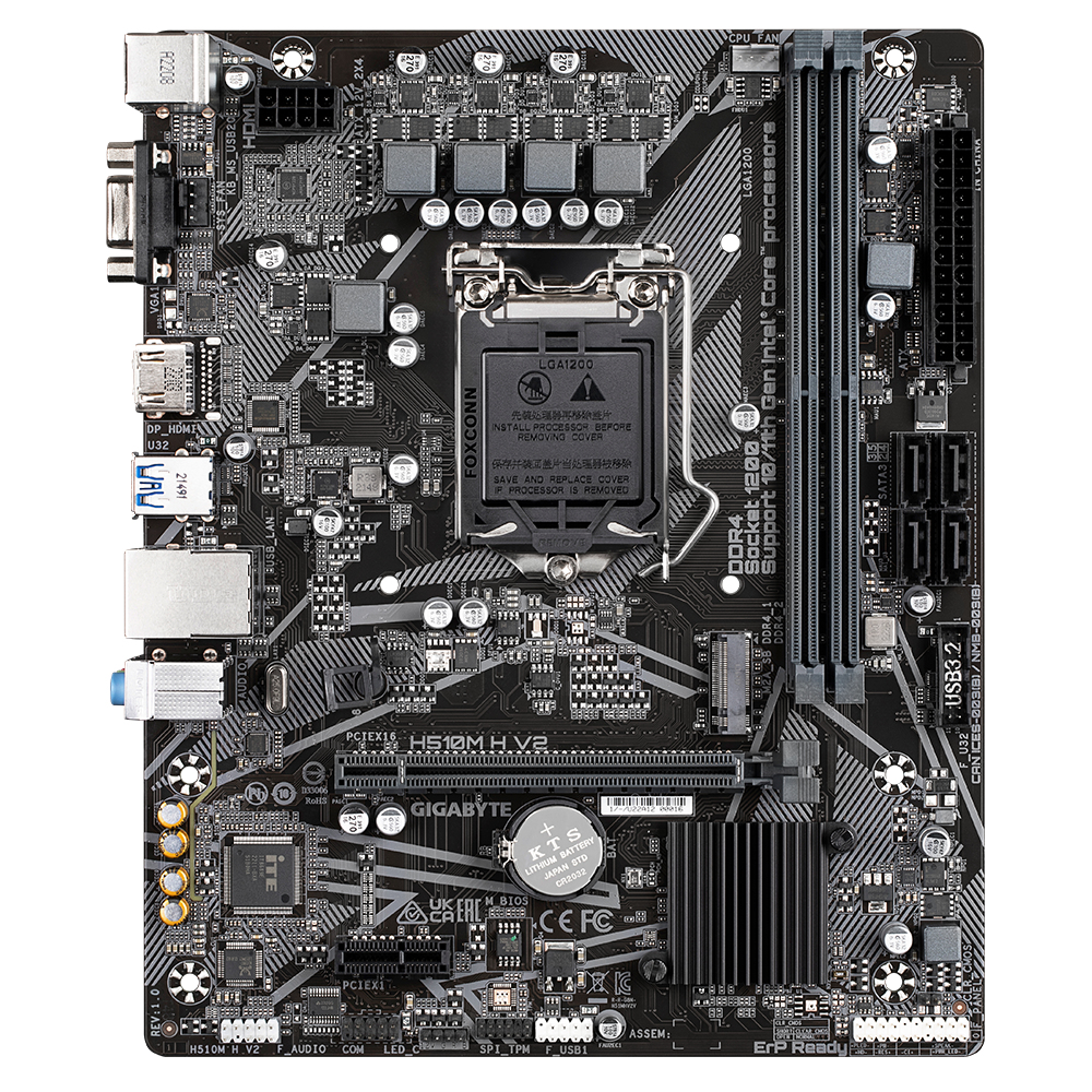 Gigabyte H510M H V2 motherboard Intel H510 Express LGA 1200 (Socket H5 ...
