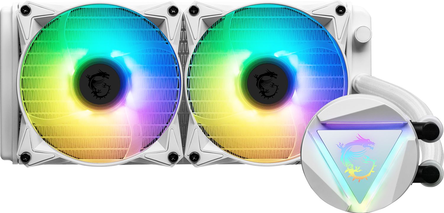 MSI MAG CORELIQUID 240R V2 WHITE Liquid CPU Cooler '240mm Radiator, 2x ...