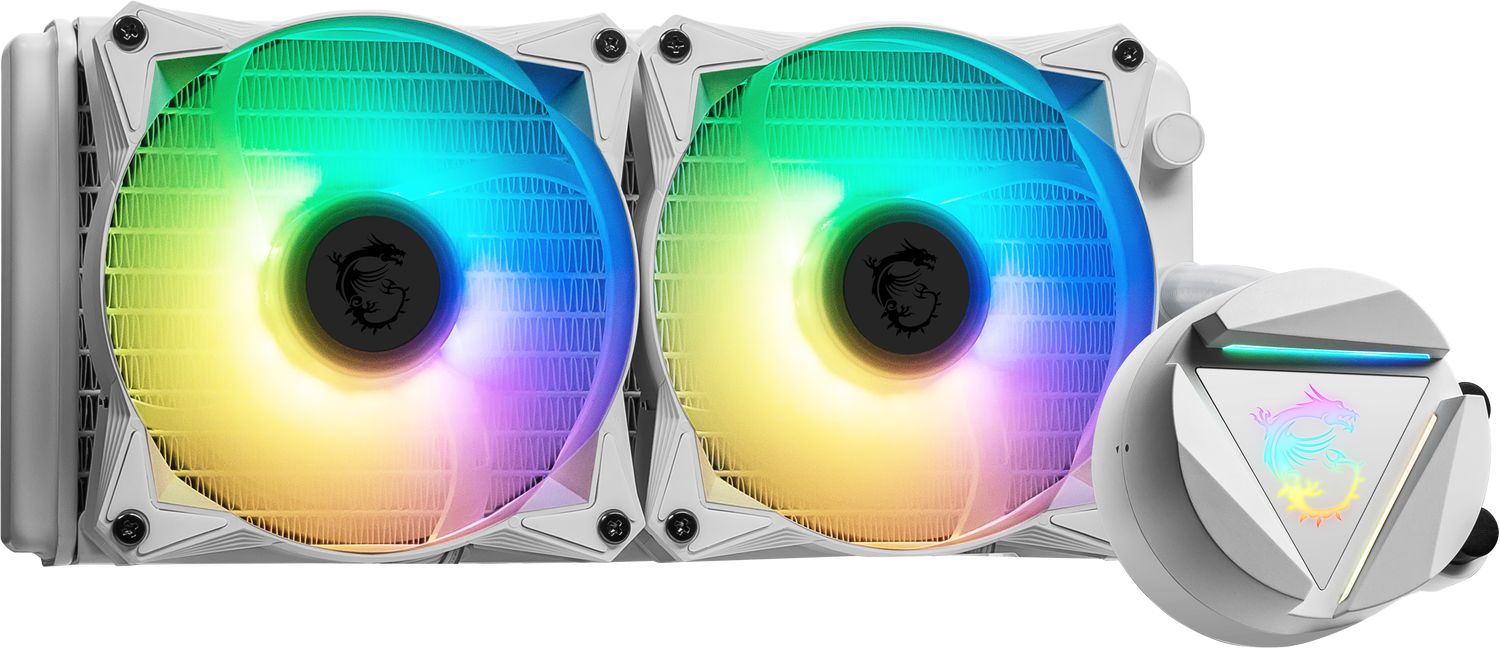 MSI MAG CORELIQUID 240R V2 WHITE Liquid CPU Cooler '240mm Radiator, 2x ...