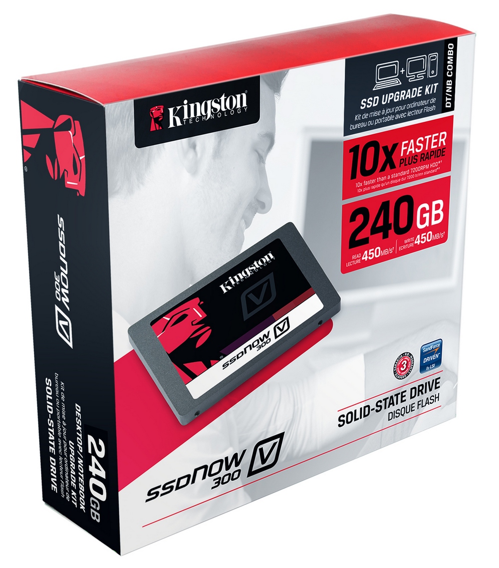Kingston Technology 240GB SSDNow V300, SATA 3, MLC, 3YR