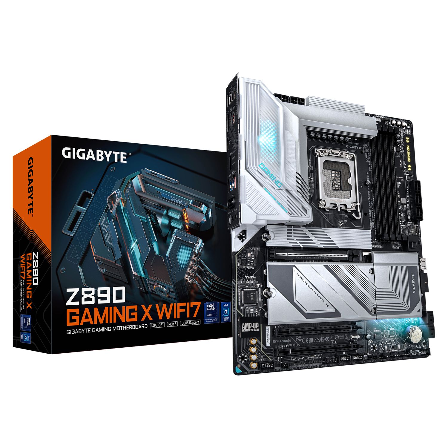 GIGABYTE Z890 GAMING X WIFI7 Motherboard, Intel Z890, LGA 1851 (Socket  V1), ATX