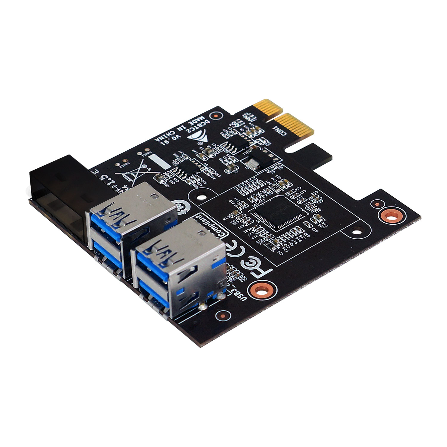 BIOSTAR PCIe X1 USB 3.0 Crypto Mining Expansion Card | TopMarket Israel