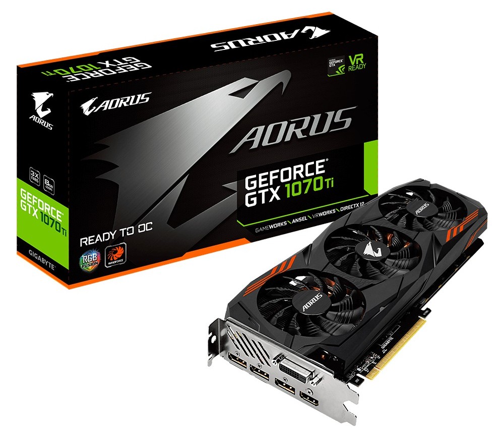 Gigabyte AORUS GeForce GTX 1070Ti, 8GB GDDR5, 256 Bit, DVI