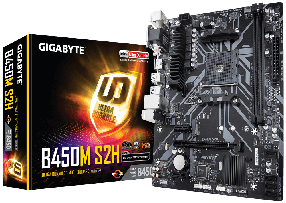 Gigabyte B450M S2H Socket AM4 AMD B450 Micro ATX
