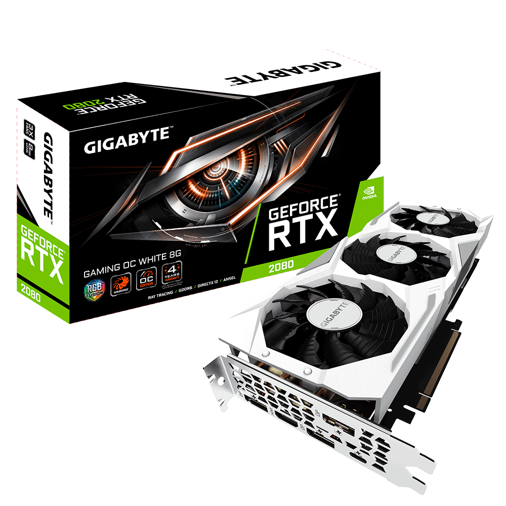 Gigabyte GeForce RTX 2080 GAMING OC WHITE 8GB GDDR6, 256 Bit, HDMI, DP, USB  Type-C, PCI-E