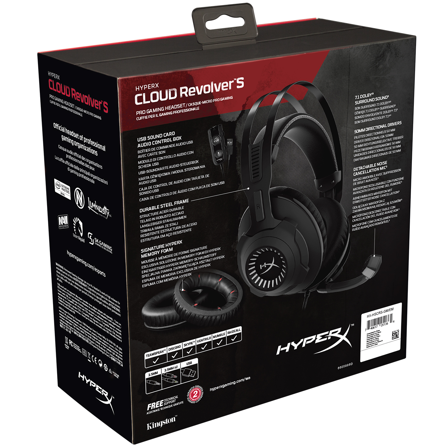 ヘッドホン HyperX HX-HSCRS-GM/AS HX-HSCRS-GM/AS 有線ゲーミングヘッドセット HyperX Cloud Revolver S