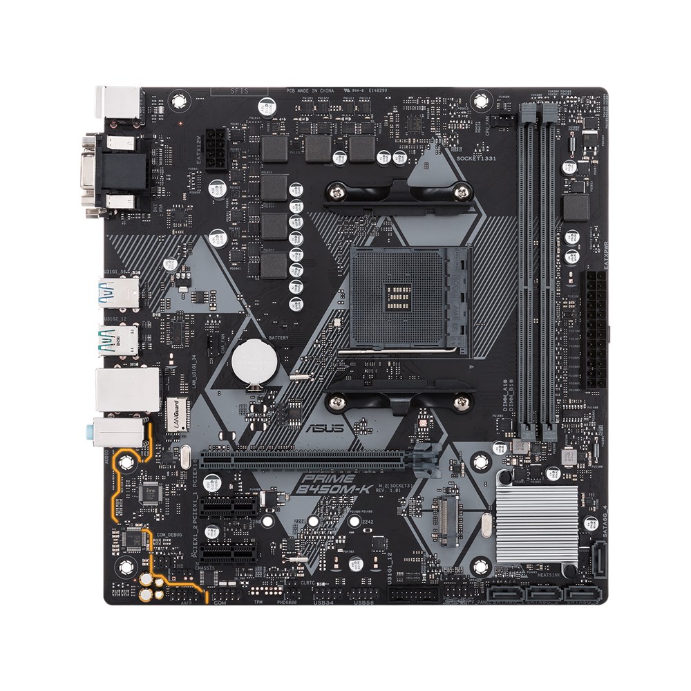 ASUS PRIME B450M-K motherboard Socket AM4 Micro ATX AMD B450