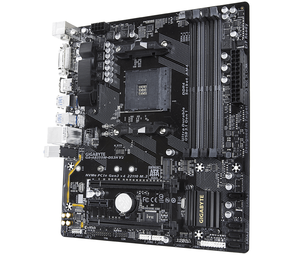 Gigabyte GA-AB350M-DS3H V2 motherboard Socket AM4 Micro