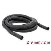 Delock - Braided Cable Sleeve, Self-Closing, 2mx9mm, Black