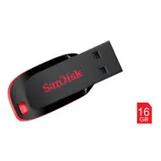 SanDisk Cruzer Blade - 64GB USB Flash Drive, Black/Red