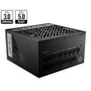MSI MPG A1000G PCIE5 - Power Supply Unit, 1000W, 20+4 pin, ATX, Black