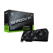MSI GEFORCE RTX 5080 16G SHADOW 3X OC - Graphics Card, NVIDIA, GeForce RTX 5080, 16GB, GDDR7