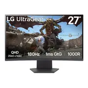 LG 27GS60QC Computer Monitor, 27", Full HD, IPS, 180Hz, Black
