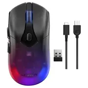 Lenovo Legion M410 Mouse, Gaming, Ambidextrous, RF Wireless + USB Type-C, Optical, 16000DPI, Black, Transparent