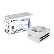 GIGABYTE AORUS ELITE P850W ICE Power Supply - 850W, PCIe 5.0, 80 PLUS Platinum, Fully Modular Design, 120mm Fan, ATX 3.0, White