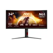 AOC G4 CU34G4Z Gaming Monitor - 34", Wide Quad HD, LED, Black, Red