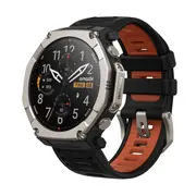 Amazfit T-Rex Ultra 2 Smartwatch - 1.5", Touchscreen, Wi-Fi, GPS (satellite), Titanium, Black, Brown