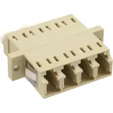 InLine® 681120 - Fiber Optical Adapter, Quad LC/LC, MM, Ceramic Sleeve with Flange, Grey