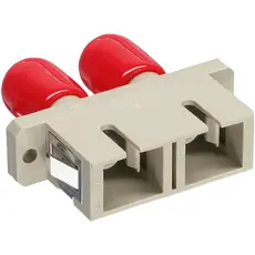 InLine® 681180 - Fiber Optical Adapter, Duplex ST/SC, Male, Metal Sleeve With Flange, Grey