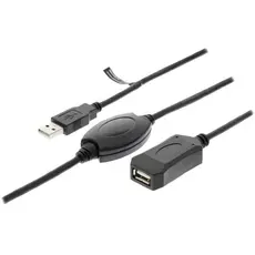 Valueline VLCRP6020 - Active USB 2.0 Extension Cable A Male - A Female 20m, Black