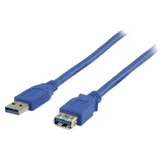 Valueline VLCP61010L10 - USB A - USB A Cable, USB 3.0, USB 3.2 Gen 1 (3.1 Gen 1), 1m, Blue