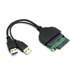 MoxPlug UM-159 - USB 3.0 to to Micro SATA Adapter for 1.8" 2.5" Hard Disk Driver With Extral USB