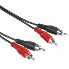 Nedis CA-550470 - Stereo Audio Cable 2x RCA Male to 2x RCA Male, Nickel Plated, 5m,Round, Black