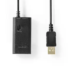 Nedis BTTR100BK - Wireless Audio Transmitter, Bluetooth, Up to 2 Headphones, Black