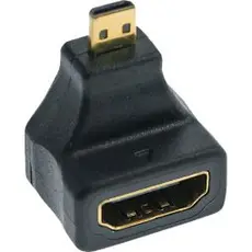 InLine 620294 - HDMI Adapter, HDMI A socket to Micro HDMI D plug, Angled, 4K, 2K, Gold-Plated