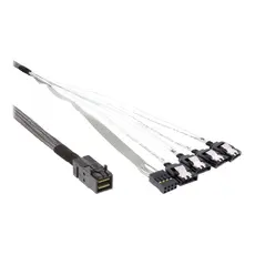 InLine 27630A - Mini SAS HD Cable, SFF-8643 to 4x SATA + Sideband, 0.5m