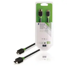 König KNV34500E20 - HDMI cable, 2m, HDMI Type A (Standard) to HDMI Type C (Mini), Anthracite