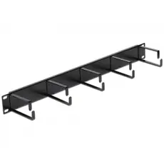 Delock 42496 - 19" Cable Management Panel, Black
