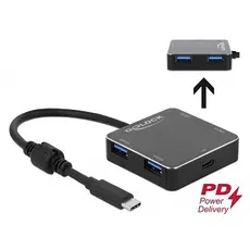 Delock D64044 - 4 Port USB 3.1 Gen 1 Hub with USB Type-C™ Connection and USB Type-C™ PD