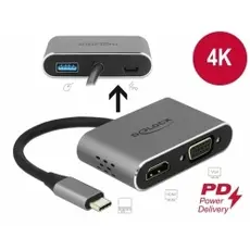 Delock D64074 - USB Type-C™ Adapter to HDMI and VGA with USB 3.0 Port and PD