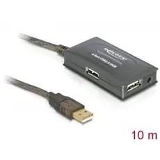 Delock D82748 - USB 2.0 Extension Cable 10m, Active, 4 Port Hub