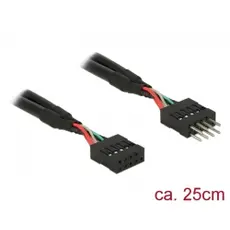 Delock 83873 - USB 2.0 Pin Header Extension Cable, 10-Pin Male / Female, 25cm