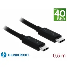 Delock D84844 - Thunderbolt™ 3 (40 Gb/s) USB-C™ Cable Male > Male Passive, 0.5m, 5A, Black