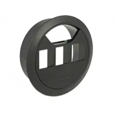 Delock 86277 - Keystone Mounting, 3 Port, in-desk, 60mm, Black