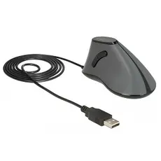 DeLOCK 12527 - Mouse, Right-Hand, USB Type-A, Optical, 800DPI, Gray