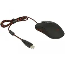 DeLOCK 12531 - Mouse, Ambidextrous, USB, Type-A, Optical 4800DPI, Black