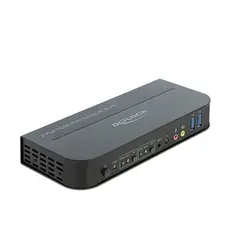 HDMI 4K USB 3.0 KVM ל- 2 מחשבים כולל Audio