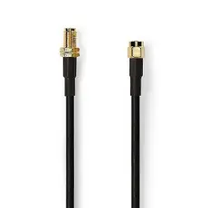 Nedis CSGP02400BK150 - SMA Male/Female Cable, 15m, Gold Plated, Black