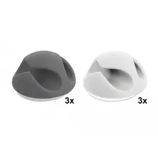 Delock 18295 - Cable Holder with 2 Feed-Throughs Set, 6 pieces