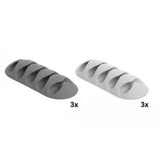 Delock 18298 - Cable Holder with 5 feed-throughs Set, 6 pieces
