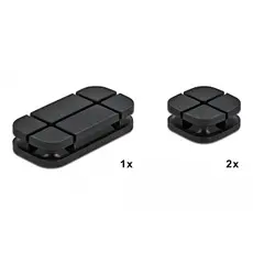Delock 18331 - Cable Holder Combo Set, 3 pieces, Black