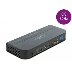 DP 8K USB 3.0 KVM ל- 2 מחשבים כולל Audio