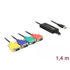 Delock D62947 - Adapter USB 2.0 Type-A Male > 4 x Serial RS-232 DB9 Male
