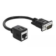 מתאם על כבל קצר מ- 9 פין זכר ל- rj45 נקבה