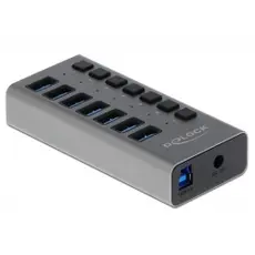 DeLOCK 63975 - Interface Hub, USB 3.2 Gen 1 (3.1 Gen 1), Type-B, 5000Mbit/s, Grey