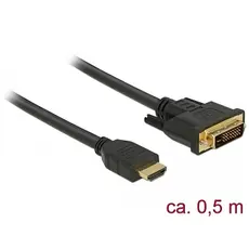 Delock D85651 - HDMI to DVI 24+1 Cable, Bidirectional, 0.5m